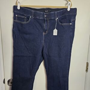 Retro Chic Deep Indigo Women's Straight Leg Jeans
